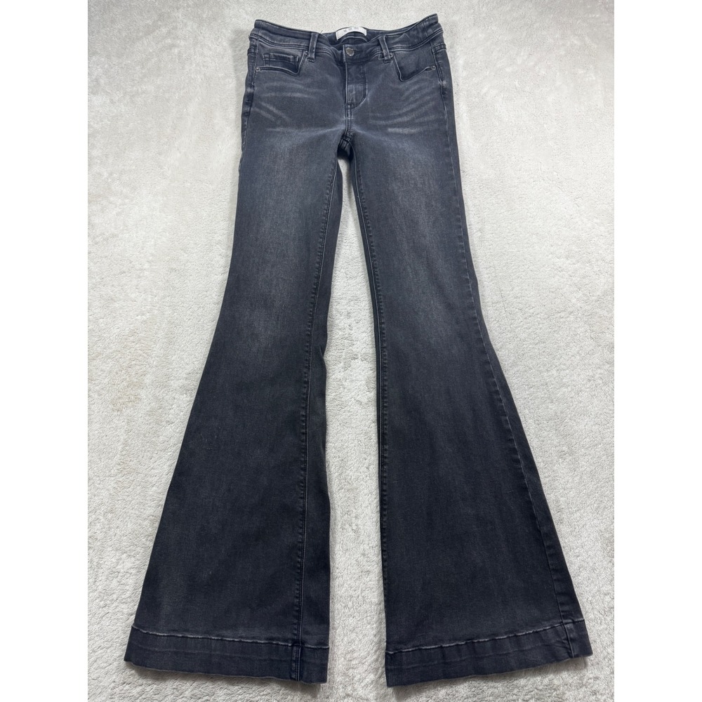 We The Free Womens Flare Penny Pull On Faded Black Jeans 27 Meas: 28x34